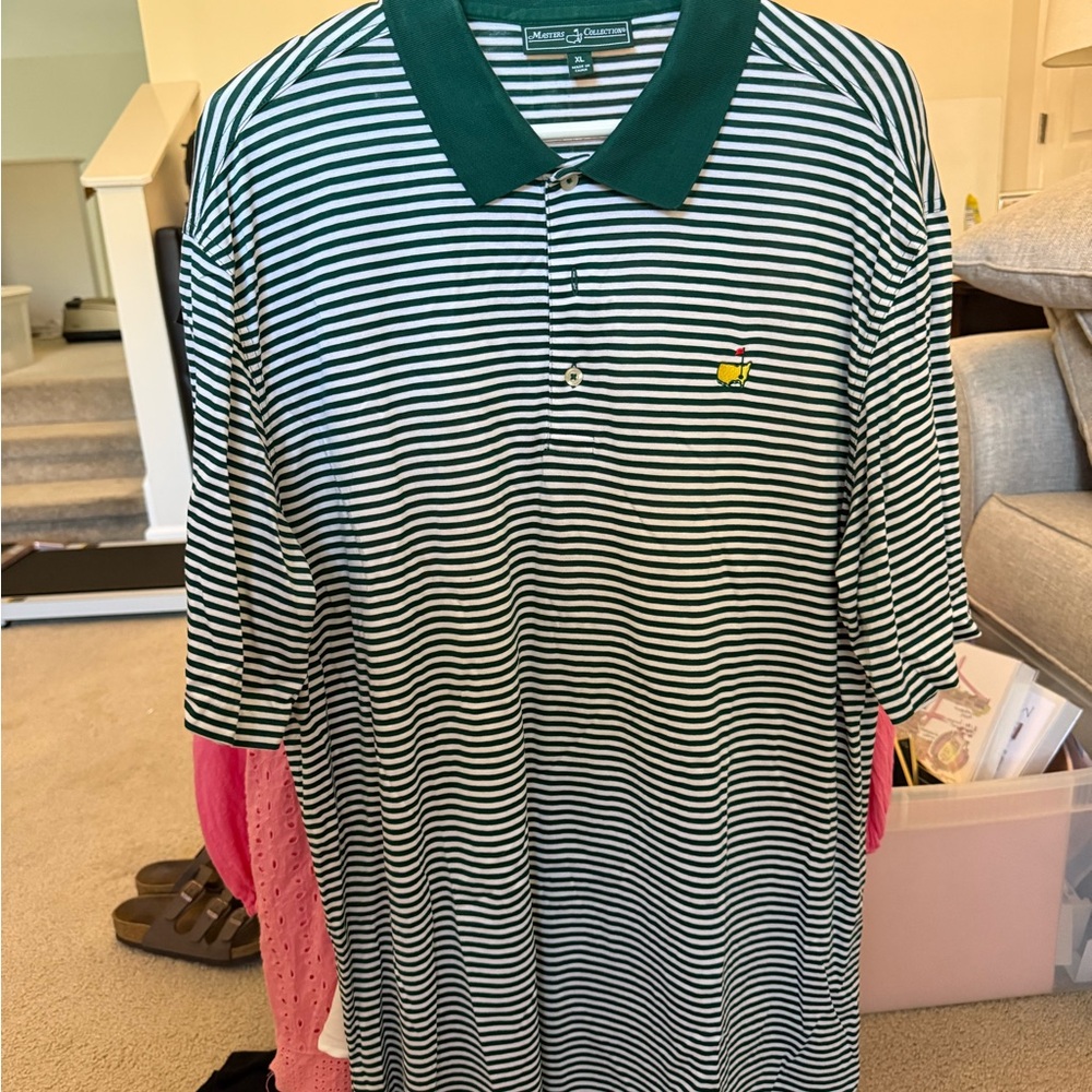 Masters Collection Forest Green Striped Polo